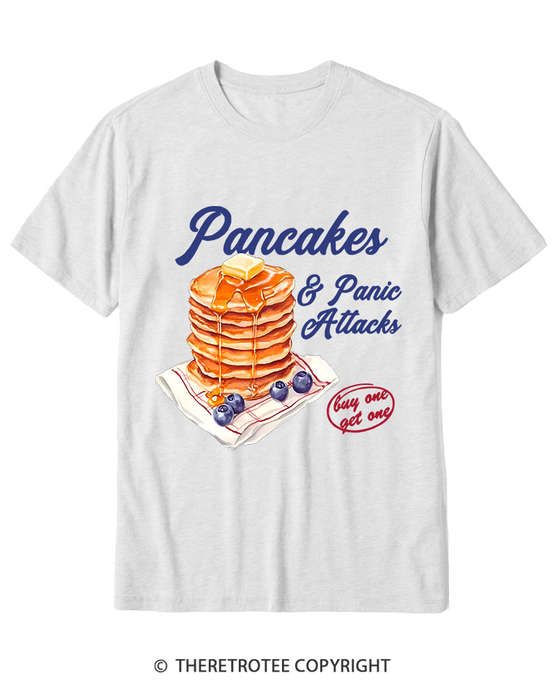 TheRetroTee Pancakes & Panic Attacks 1960s Cotton T-Shirt