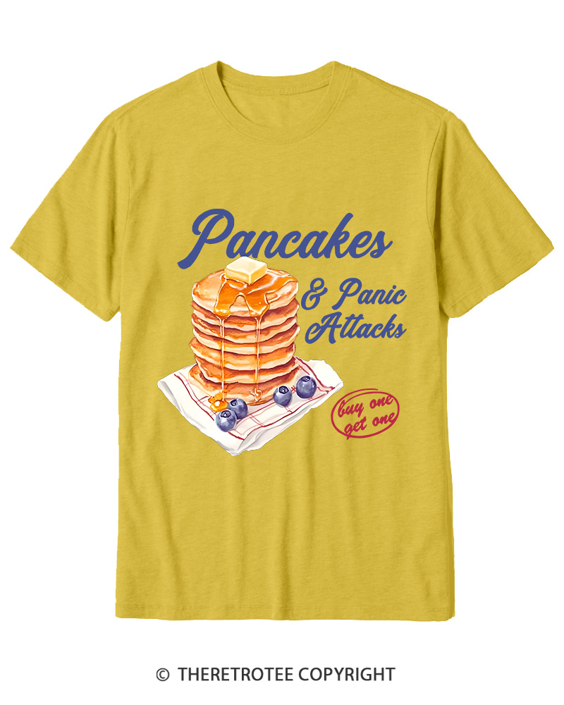 TheRetroTee Pancakes & Panic Attacks 1960s Cotton T-Shirt