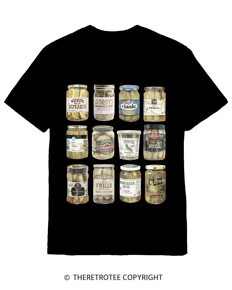 TheRetroTee Canned Pickles 1990s Cotton T-Shirt