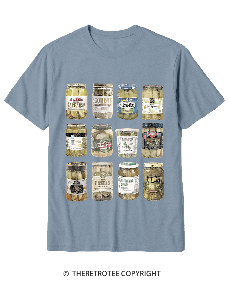 TheRetroTee Canned Pickles 1990s Cotton T-Shirt