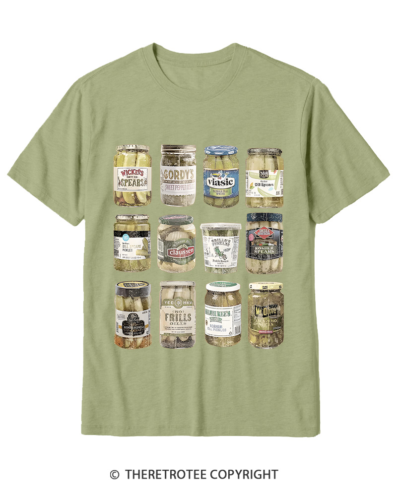 TheRetroTee Canned Pickles 1990s Cotton T-Shirt