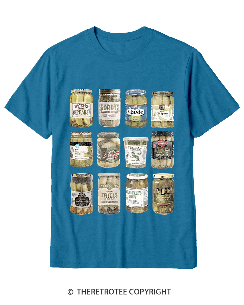 TheRetroTee Canned Pickles 1990s Cotton T-Shirt