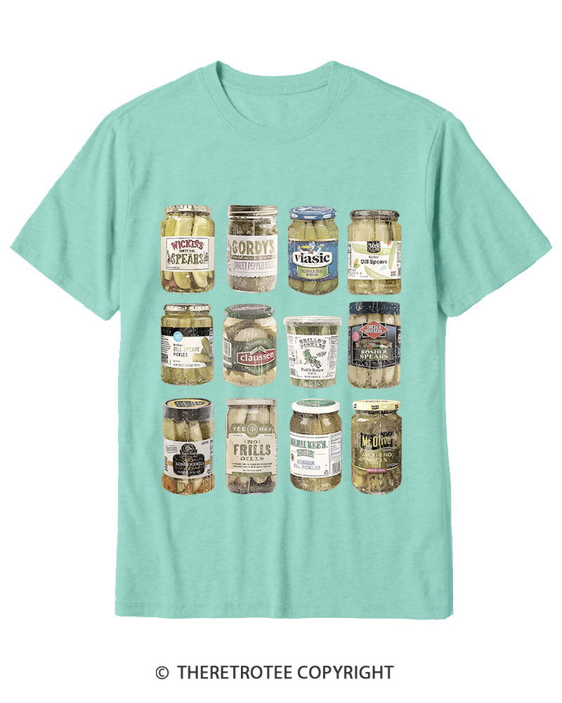 TheRetroTee Canned Pickles 1990s Cotton T-Shirt