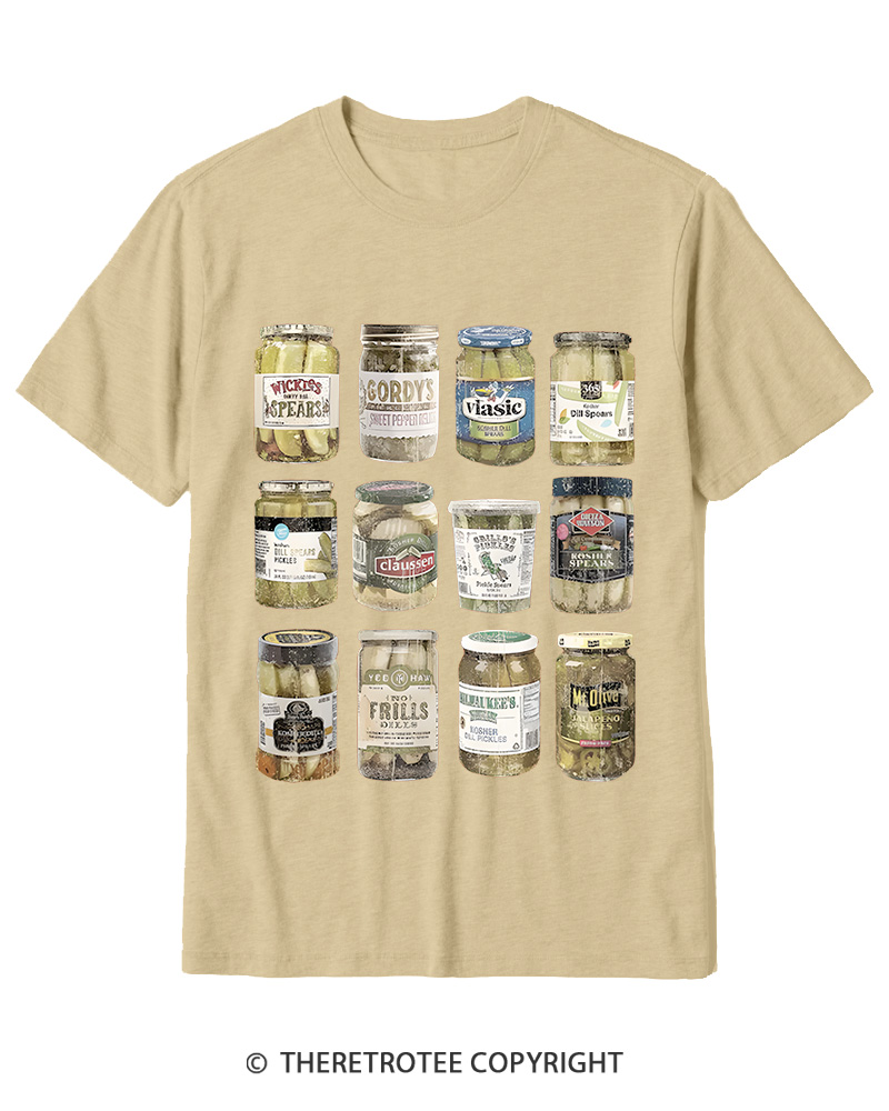 TheRetroTee Canned Pickles 1990s Cotton T-Shirt