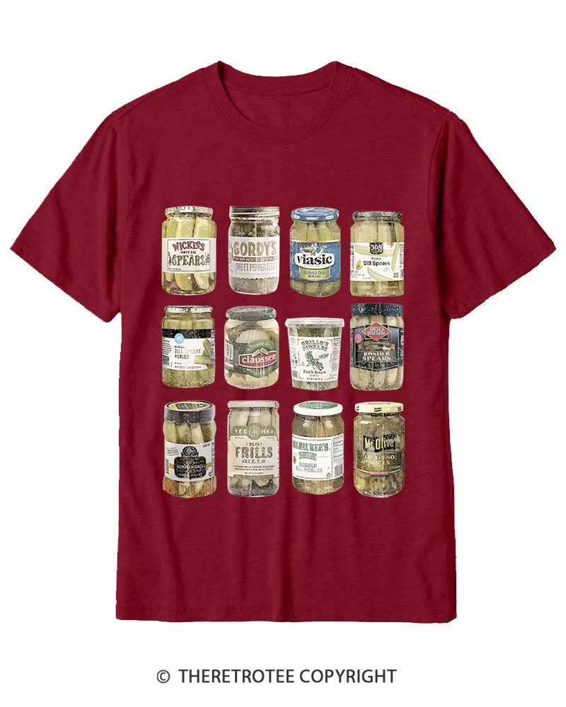 TheRetroTee Canned Pickles 1990s Cotton T-Shirt