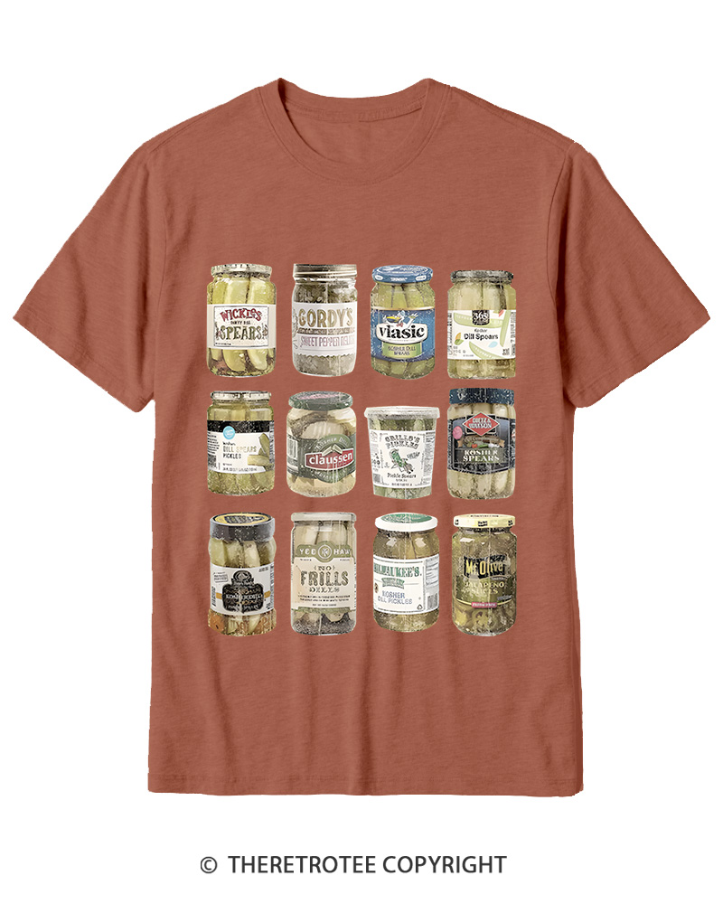 TheRetroTee Canned Pickles 1990s Cotton T-Shirt