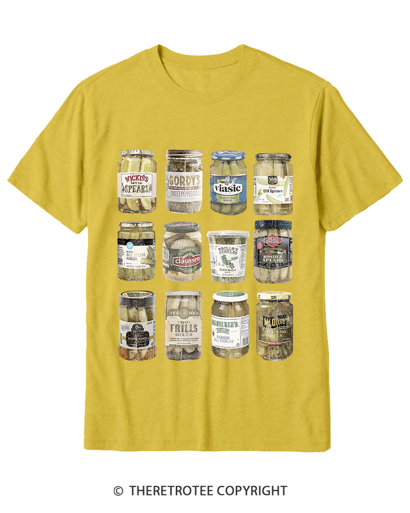 TheRetroTee Canned Pickles 1990s Cotton T-Shirt