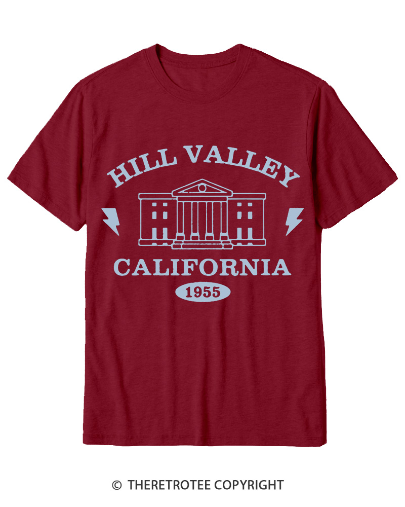 TheRetroTee 1955 Hill Valley California 1980s Cotton T-Shirt