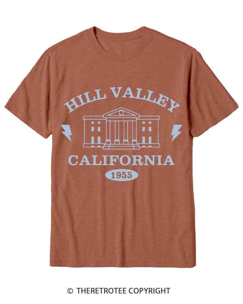 TheRetroTee 1955 Hill Valley California 1980s Cotton T-Shirt