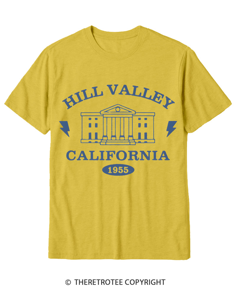 TheRetroTee 1955 Hill Valley California 1980s Cotton T-Shirt