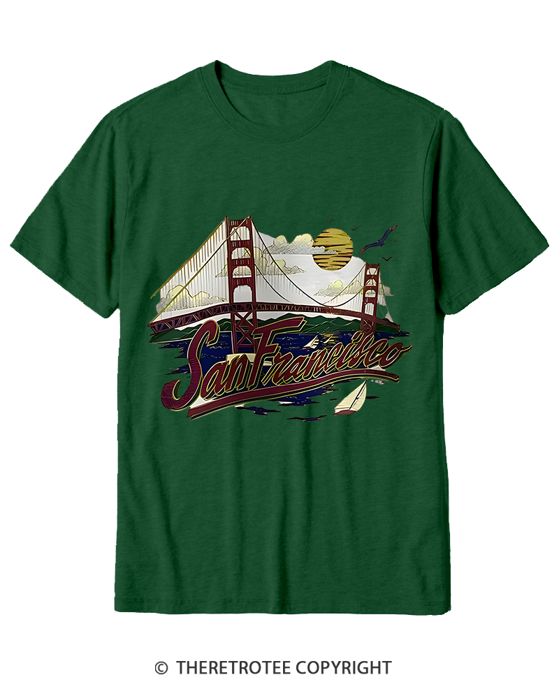 TheRetroTee Golden Gate Bridge 1980s Cotton T-Shirt