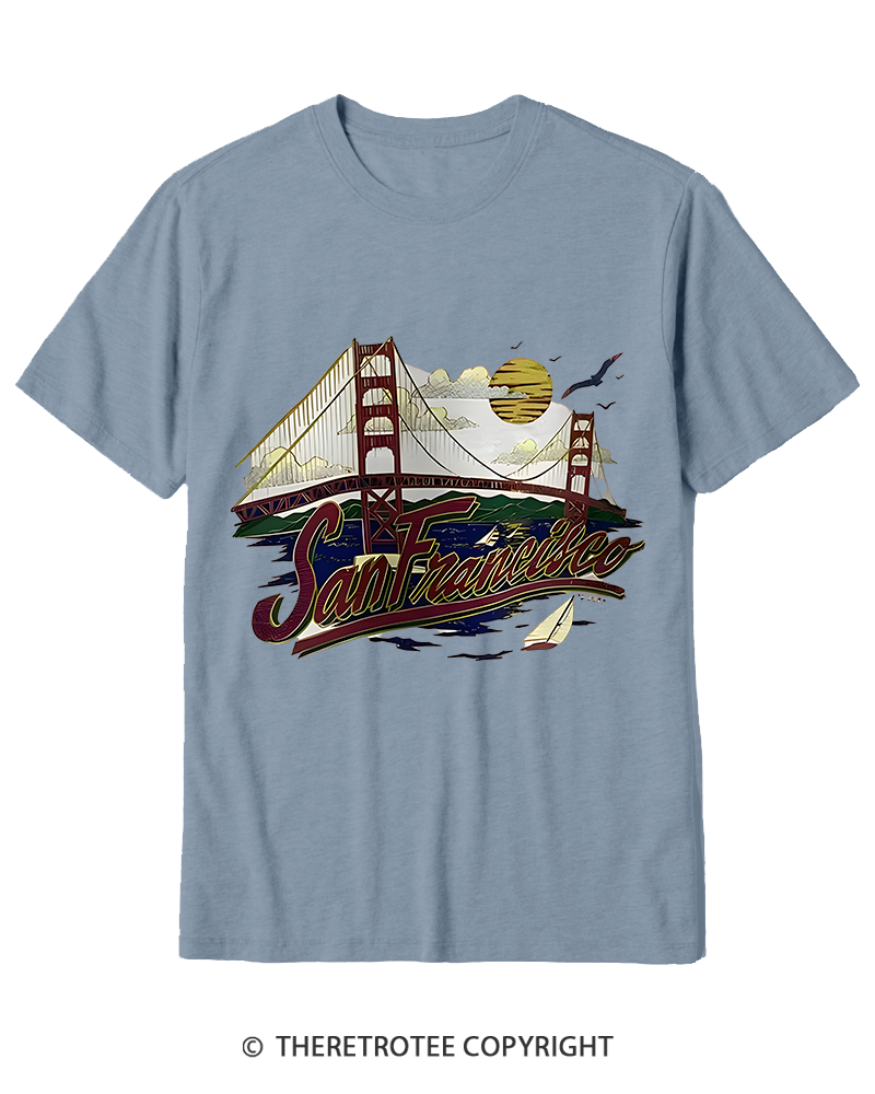 TheRetroTee Golden Gate Bridge 1980s Cotton T-Shirt