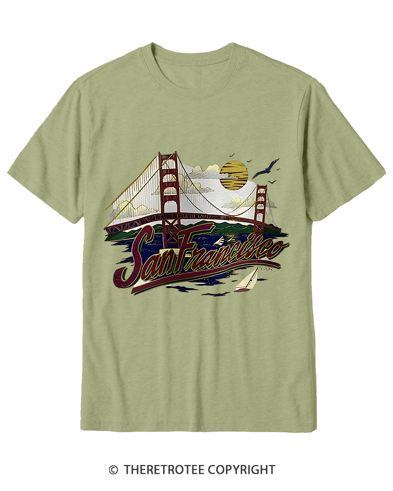 TheRetroTee Golden Gate Bridge 1980s Cotton T-Shirt
