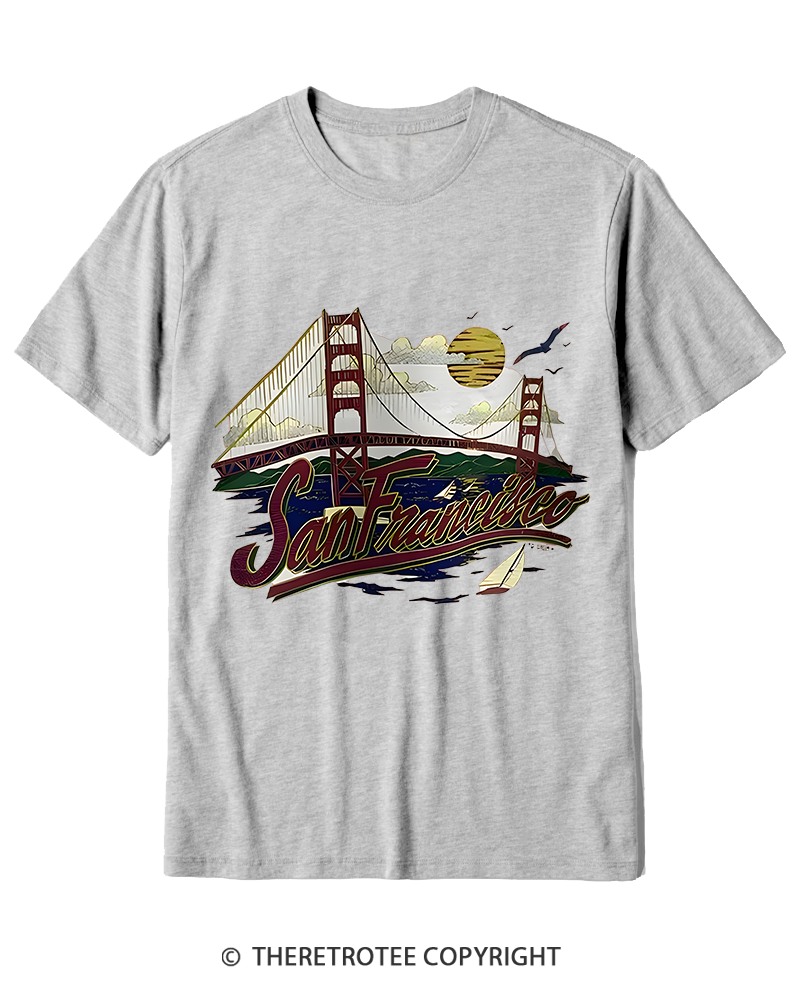 TheRetroTee Golden Gate Bridge 1980s Cotton T-Shirt