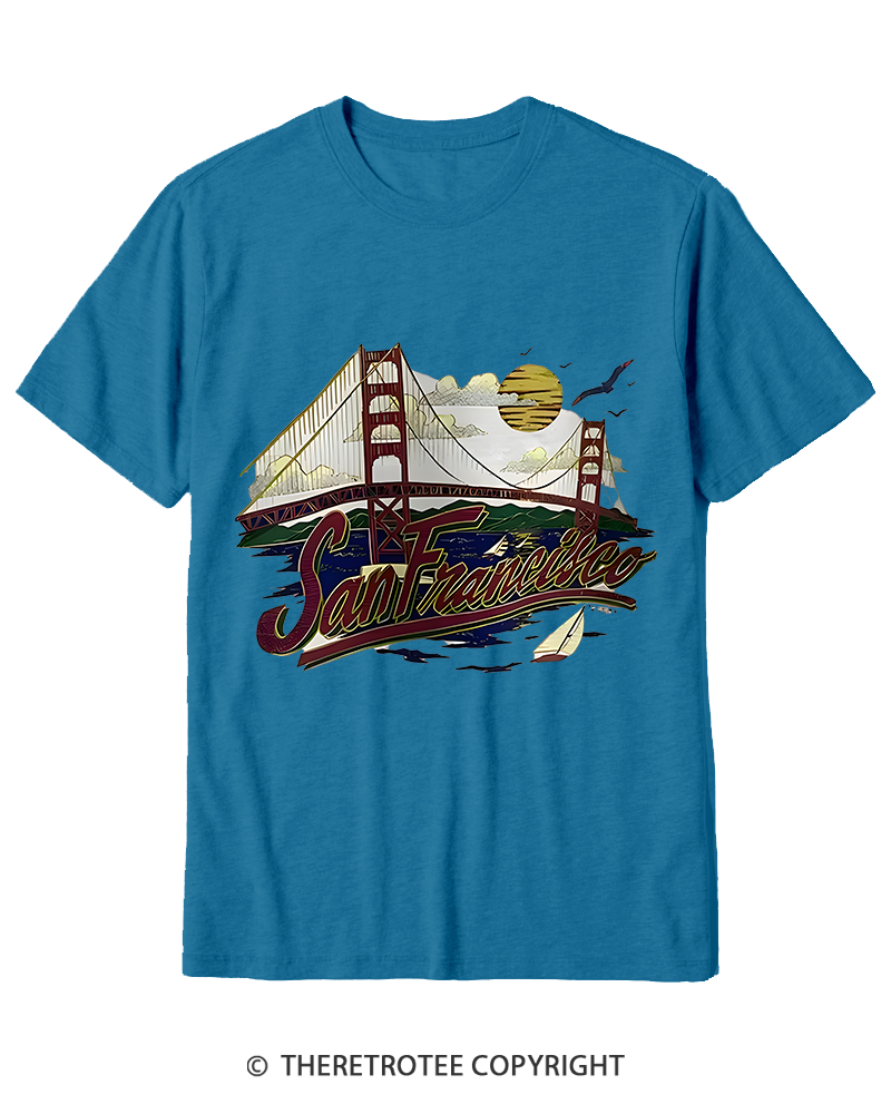 TheRetroTee Golden Gate Bridge 1980s Cotton T-Shirt
