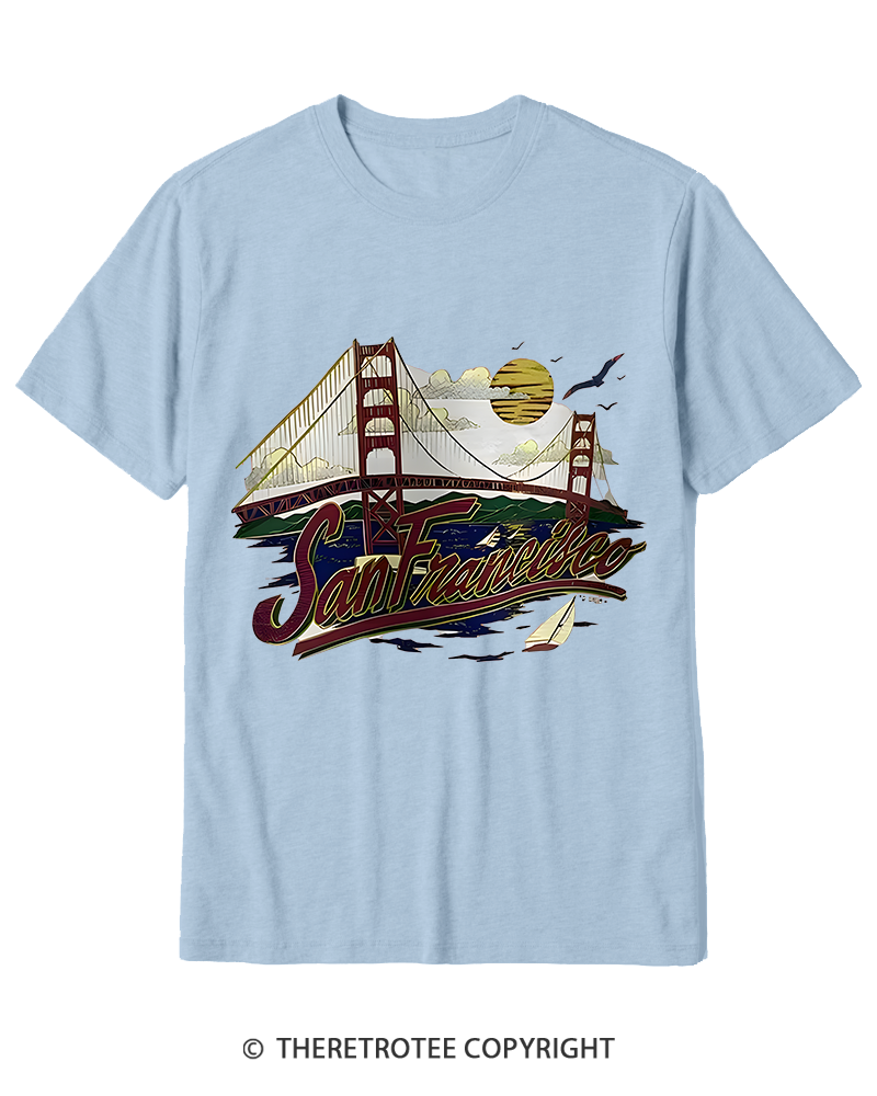 TheRetroTee Golden Gate Bridge 1980s Cotton T-Shirt