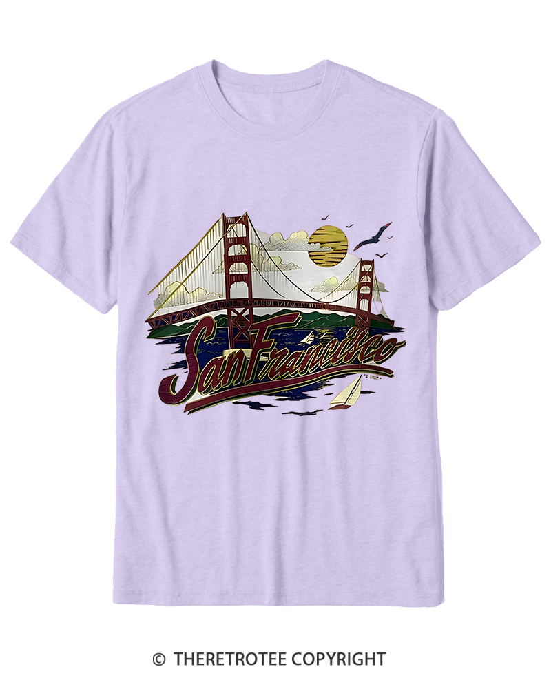 TheRetroTee Golden Gate Bridge 1980s Cotton T-Shirt