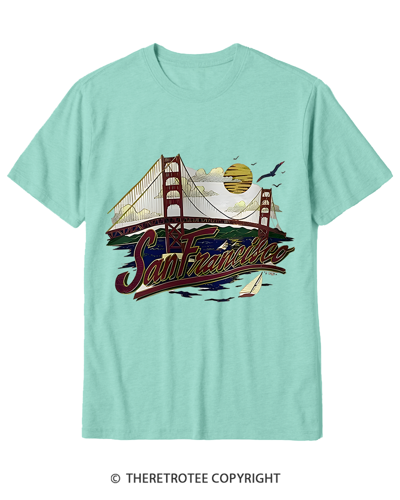 TheRetroTee Golden Gate Bridge 1980s Cotton T-Shirt