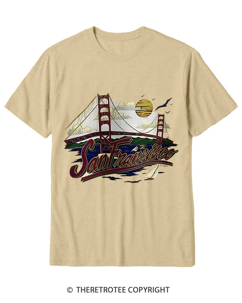 TheRetroTee Golden Gate Bridge 1980s Cotton T-Shirt