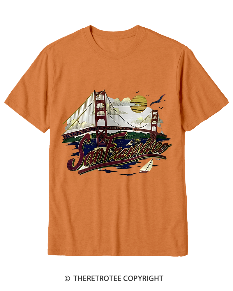 TheRetroTee Golden Gate Bridge 1980s Cotton T-Shirt