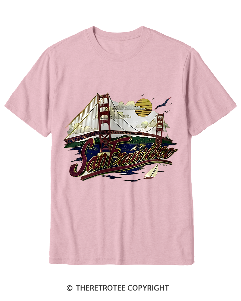 TheRetroTee Golden Gate Bridge 1980s Cotton T-Shirt