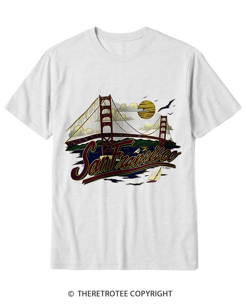 TheRetroTee Golden Gate Bridge 1980s Cotton T-Shirt