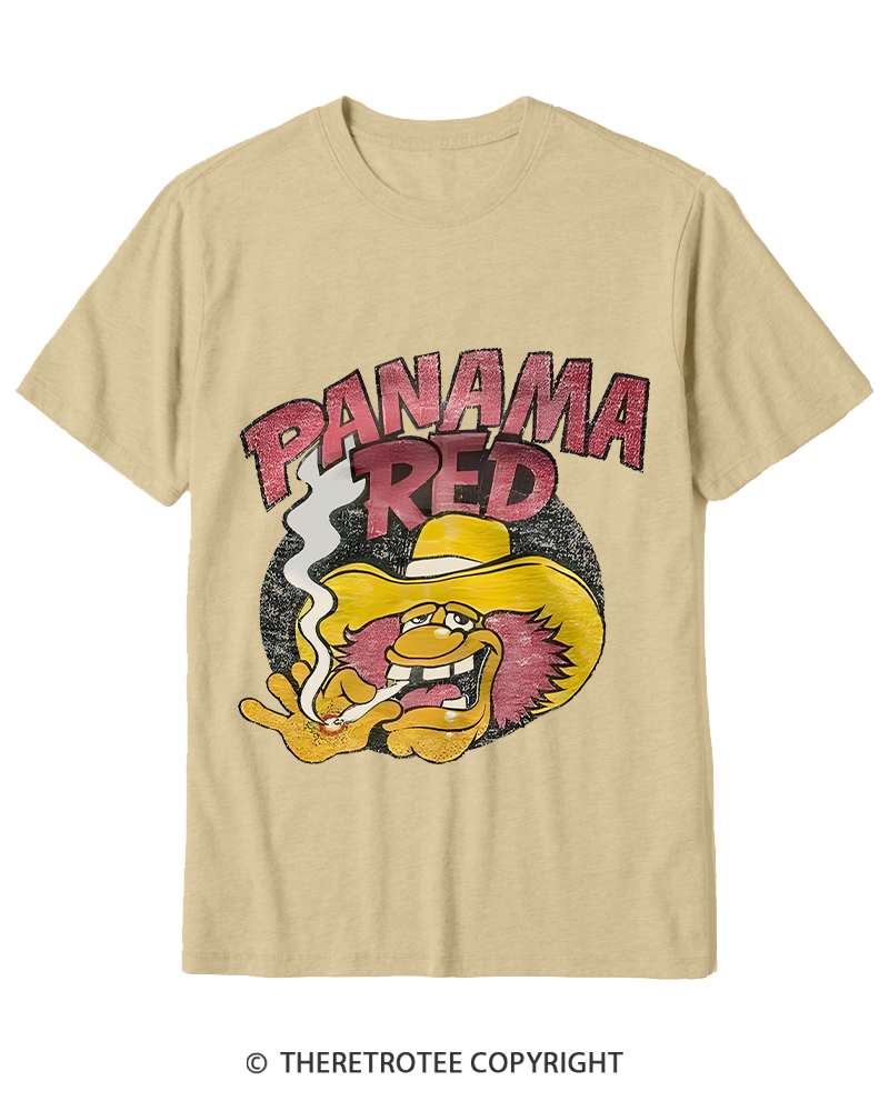 TheRetroTee Panama Red Nostalgic 1970s Cotton T-Shirt