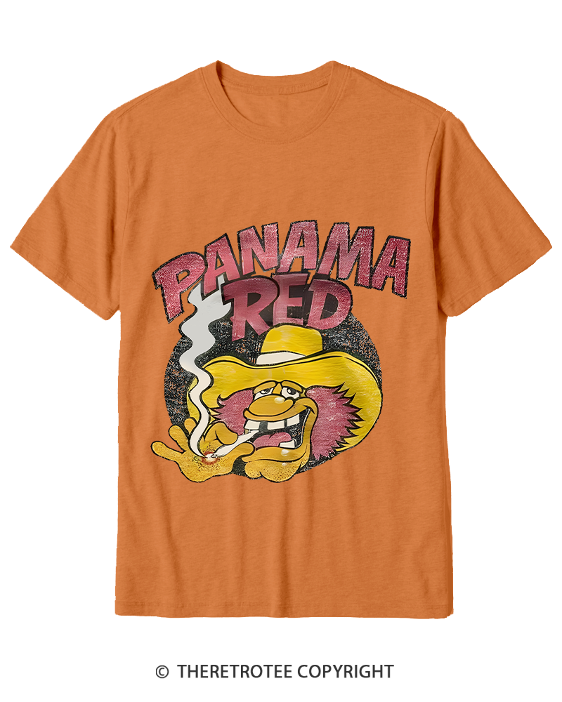 TheRetroTee Panama Red Nostalgic 1970s Cotton T-Shirt