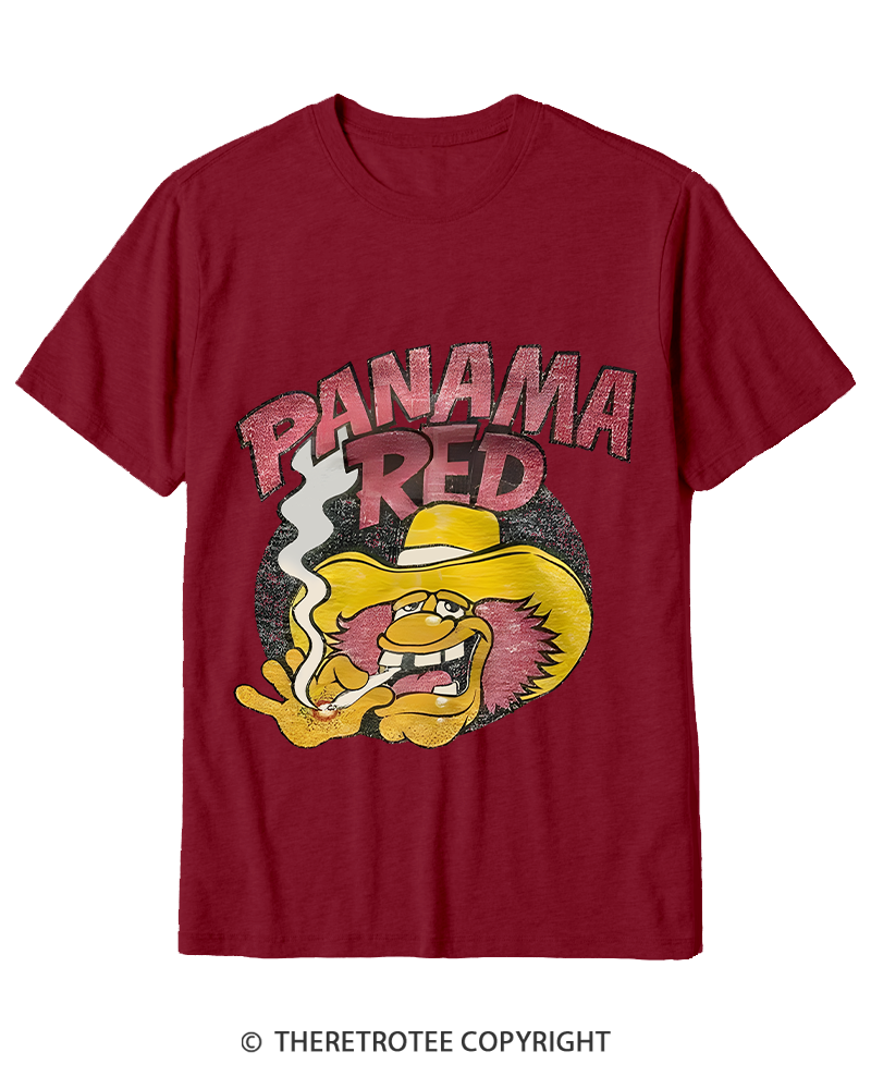 TheRetroTee Panama Red Nostalgic 1970s Cotton T-Shirt