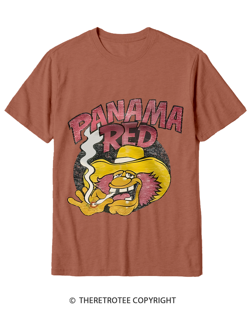 TheRetroTee Panama Red Nostalgic 1970s Cotton T-Shirt
