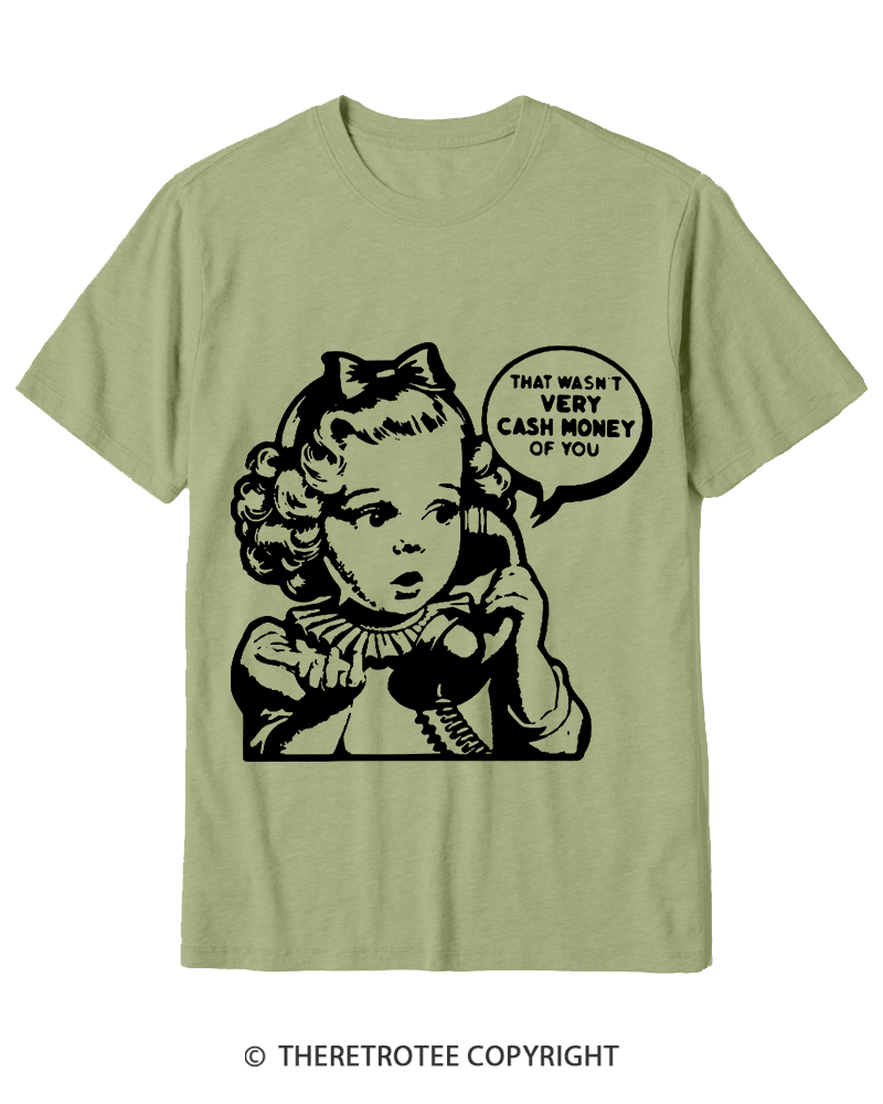 TheRetroTee Cash Money 1950s Cotton T-Shirt