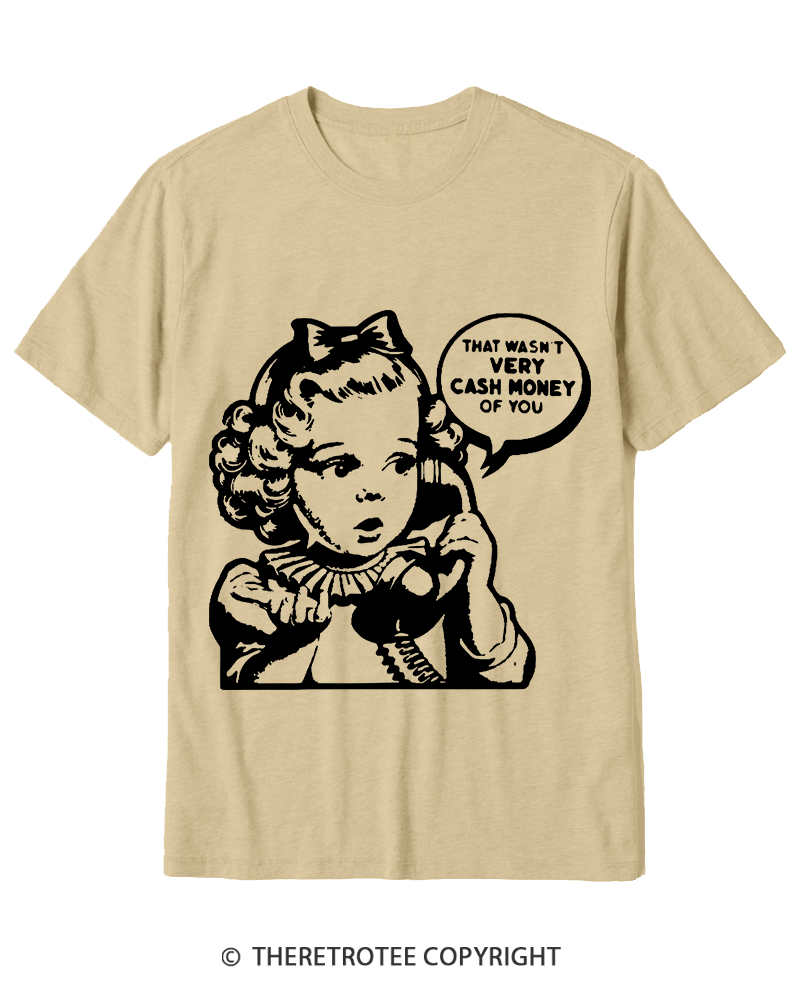 TheRetroTee Cash Money 1950s Cotton T-Shirt