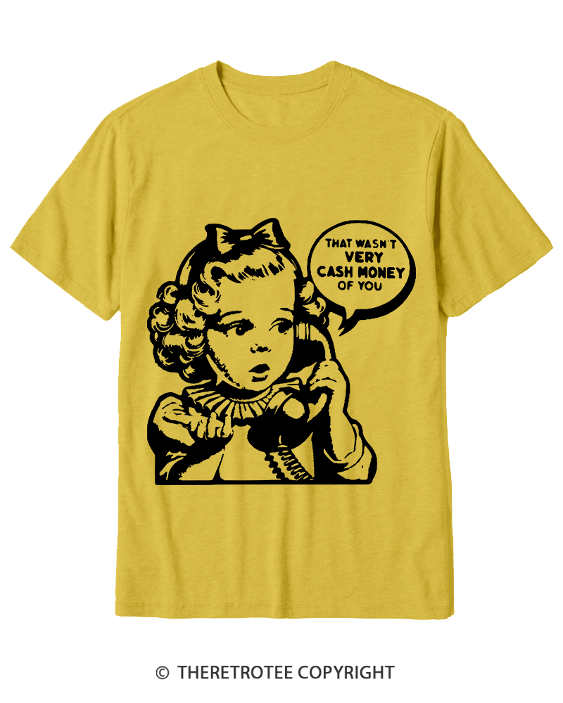 TheRetroTee Cash Money 1950s Cotton T-Shirt