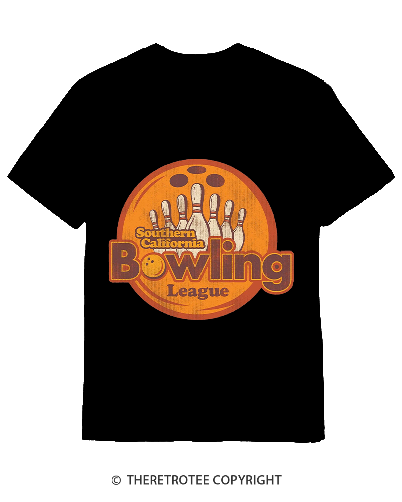 TheRetroTee Southern California Bowling League 1990s Cotton T-Shirt
