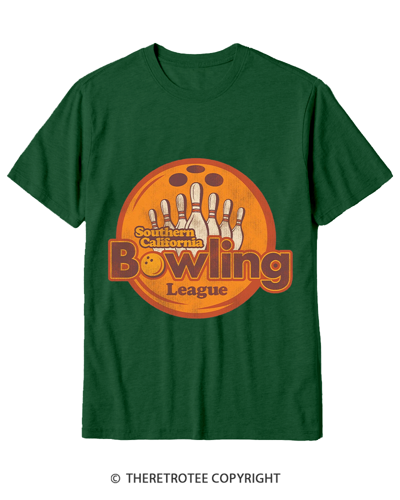 TheRetroTee Southern California Bowling League 1990s Cotton T-Shirt