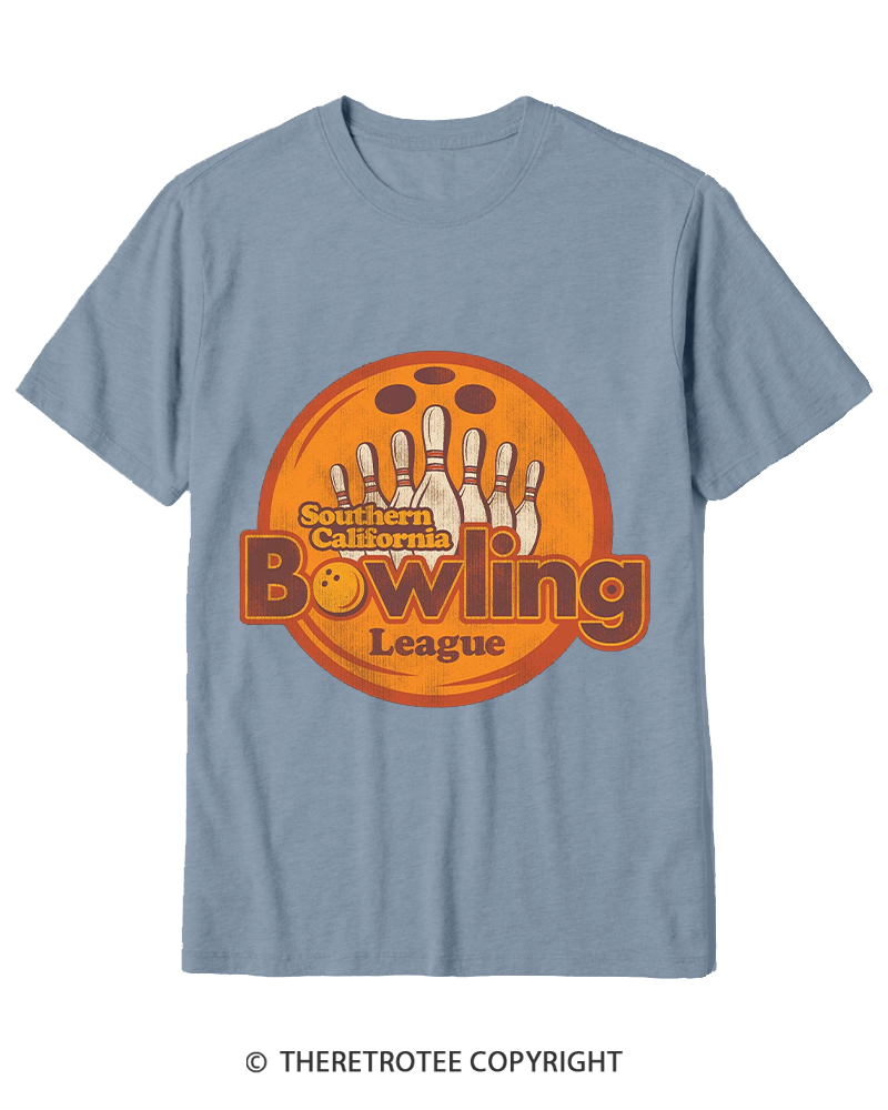 TheRetroTee Southern California Bowling League 1990s Cotton T-Shirt