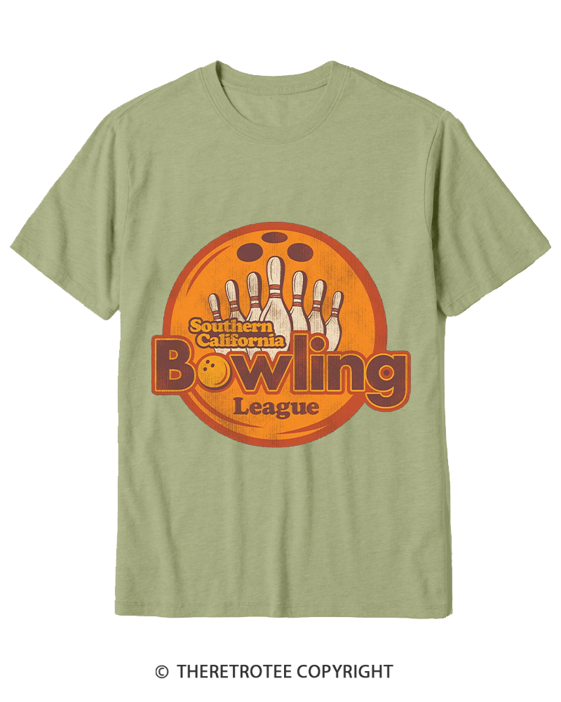 TheRetroTee Southern California Bowling League 1990s Cotton T-Shirt