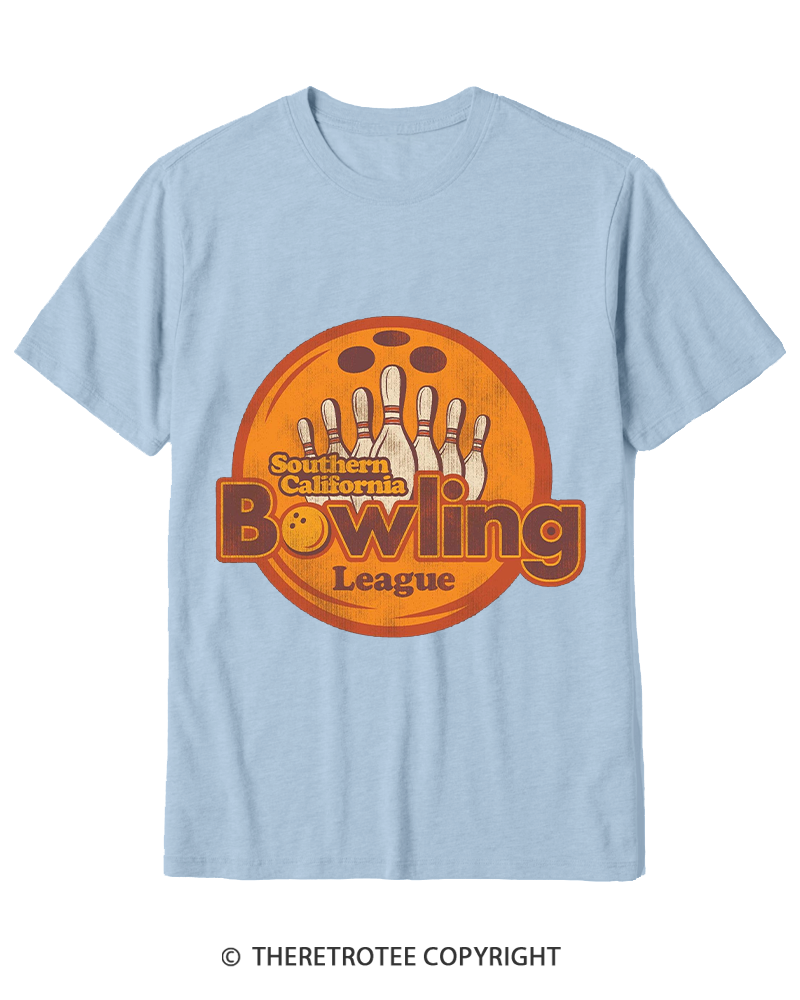 TheRetroTee Southern California Bowling League 1990s Cotton T-Shirt