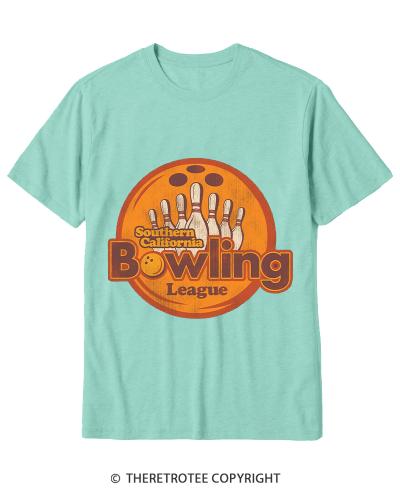 TheRetroTee Southern California Bowling League 1990s Cotton T-Shirt