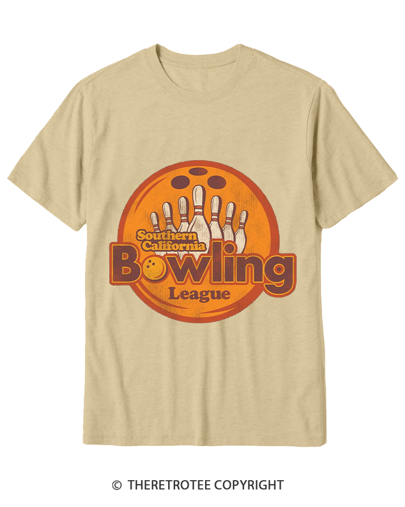 TheRetroTee Southern California Bowling League 1990s Cotton T-Shirt
