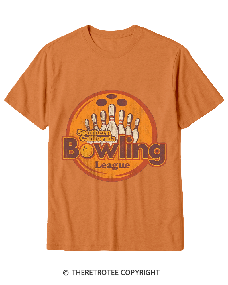 TheRetroTee Southern California Bowling League 1990s Cotton T-Shirt