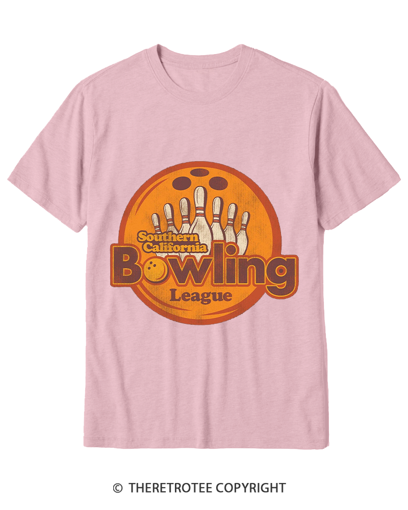 TheRetroTee Southern California Bowling League 1990s Cotton T-Shirt