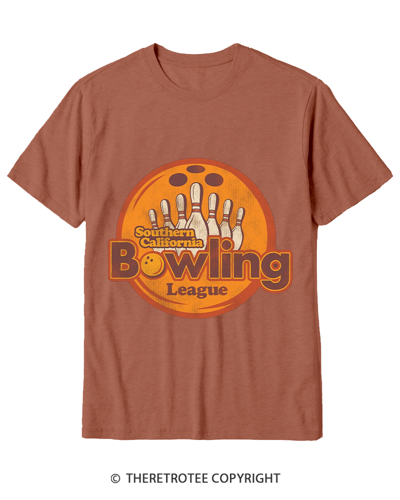 TheRetroTee Southern California Bowling League 1990s Cotton T-Shirt