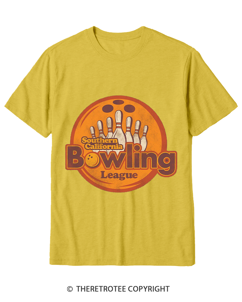 TheRetroTee Southern California Bowling League 1990s Cotton T-Shirt