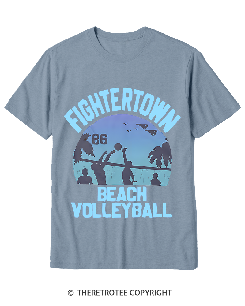 TheRetroTee Beach Volleyball 1980s Cotton T-Shirt