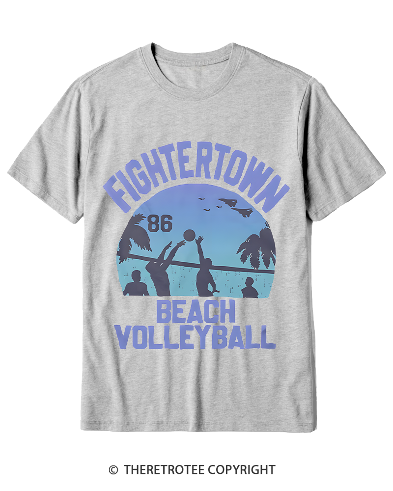 TheRetroTee Beach Volleyball 1980s Cotton T-Shirt