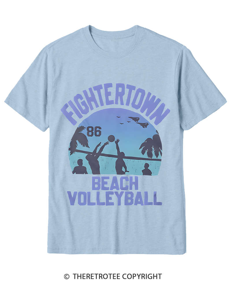 TheRetroTee Beach Volleyball 1980s Cotton T-Shirt