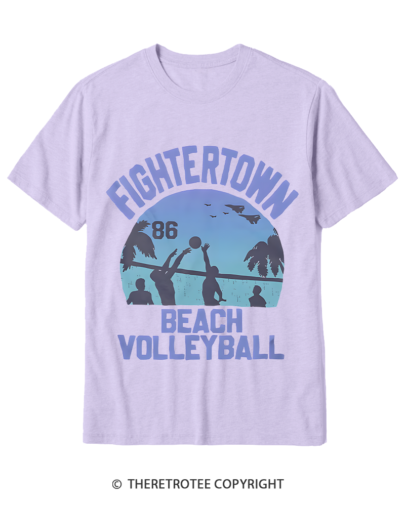 TheRetroTee Beach Volleyball 1980s Cotton T-Shirt