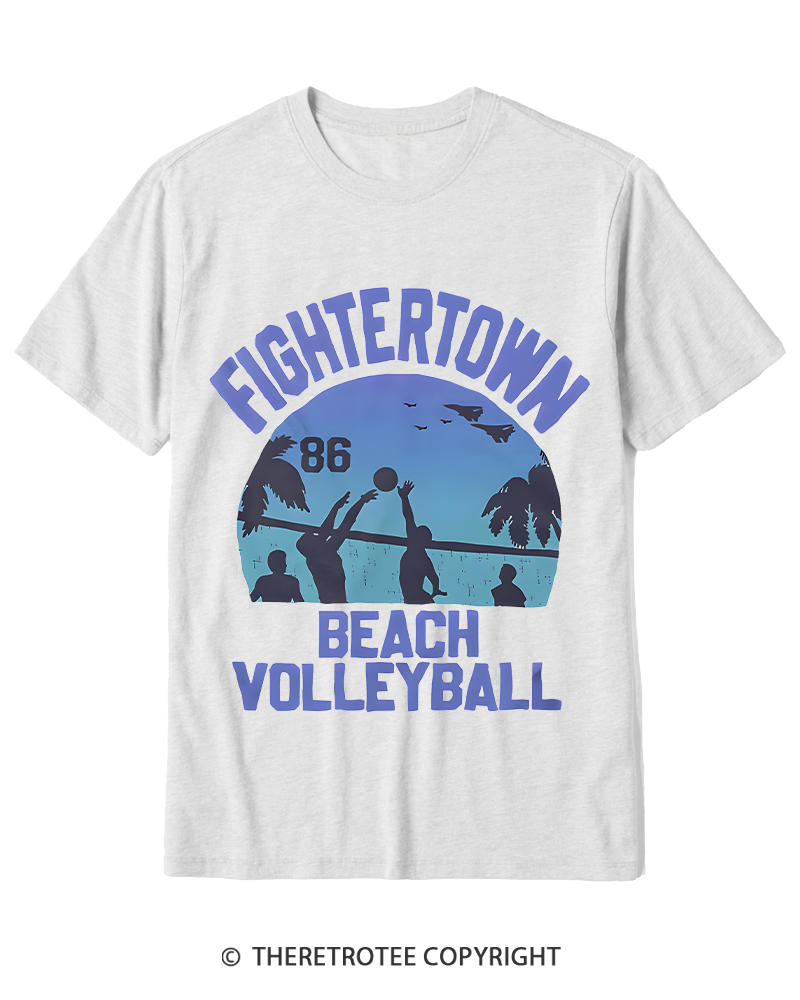 TheRetroTee Beach Volleyball 1980s Cotton T-Shirt