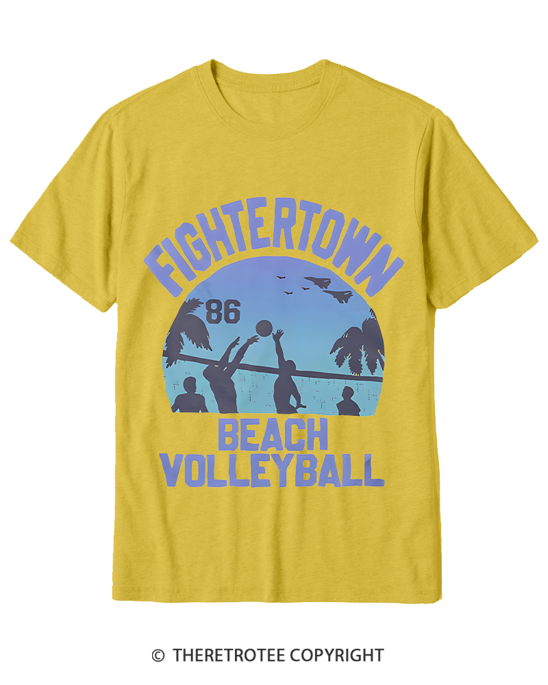 TheRetroTee Beach Volleyball 1980s Cotton T-Shirt